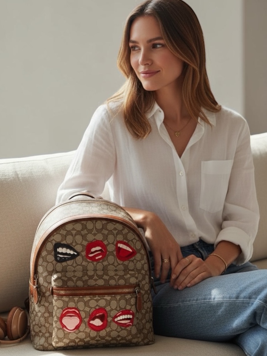 Nwt Coach X Tom Wesselmann Charter Signature Canvas Backpack Lips Motif
